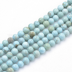 Chapelets de perles en turquoise synthétique, teints et chauffée, ronde, 10mm, Trou: 1mm, Environ 41 pcs/chapelet, 15.7 pouce