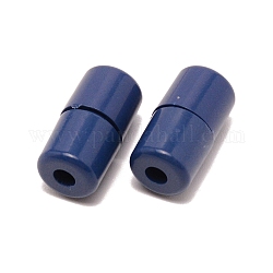 Пластиковые застежки винт, для пряжек для шнурков, колонка, темно-синий, 18x9.5 мм, отверстие : 3 мм