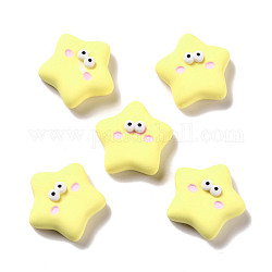 Opaque Resin Cabochons, Star, Champagne Yellow, 20.5x21.5x9mm