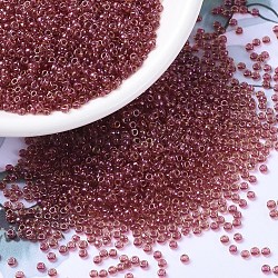 Miyuki runde Rocailles Perlen, japanische Saatperlen, (rr363) leichter Cranberry gefütterter Topasglanz, 11/0, 2x1.3 mm, Bohrung: 0.8 mm, über 1100pcs / Flasche, 10 g / Flasche