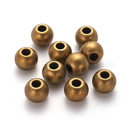 Perles européennes de style tibétain, argent antique, Sans cadmium & sans nickel & sans plomb, bronze antique, 12x14mm, Trou: 5mm