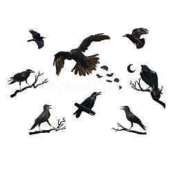 SUPERDANT Ravens Crows Wall Stickers Black Crow Raven on Branches Wall Decals Halloween Decor Decal Vinyl Wall Stickers Decoration for Home Office Living Room Wall Bathroom Halloween Party