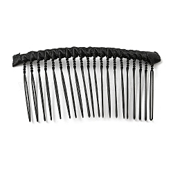 Haarkamm-Zubehörse aus Eisen und Stoff, Elektrophorese schwarz, 38.5x79x5 mm