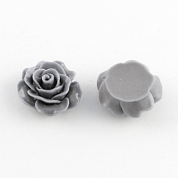 Flat Back Hair & Costume Accessories Ornaments Scrapbook Embellishments Resin Flower Rose Cabochons, Gray, 19x8mm