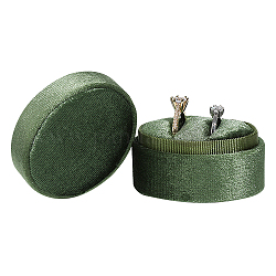 Gorgecraft 1pc cajas de anillo de terciopelo, de regalo cajas, columna, verde oscuro, 4.3x5.6x4.3 cm