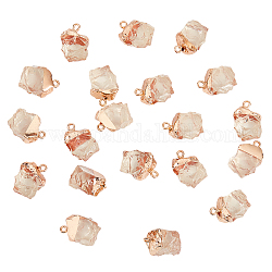 N Perlen Harz Anhänger, mit leicht vergoldeter Eisenschlaufe, Nuggets, Rauch weiss, 20~21x17x11~12 mm, Bohrung: 1.8 mm, 20 Stück / Karton
