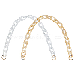 Manici per borse in acrilico a 2 colori da 2 pz, con anelli elastici in lega, per gli accessori di ricambio delle cinghie, colore misto, 62cm