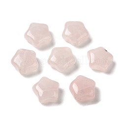 Perles de quartz rose naturel, étoiles du nord, 10.6~11x11x5.3~5.5mm, Trou: 1.2~1.4mm