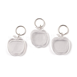 (vente de clôture défectueuse : zéro) porte-clés en acrylique, avec porte-clés fendus, pomme, clair, 8 cm