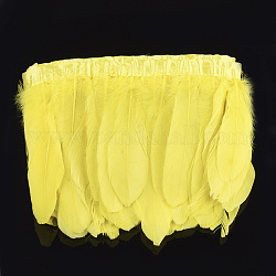 Besatz aus Gänsefedern, Kostüm-Zubehör, gefärbt, Gelb, 145~195 mm, ca. 2 m / Packung