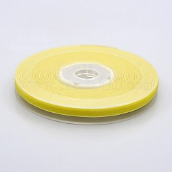 Polyester Samtband für Geschenkverpackung und Festivaldekoration, Gelb, 1/4 Zoll (7 mm), etwa 70 yards / Rolle (64 m / Rolle)