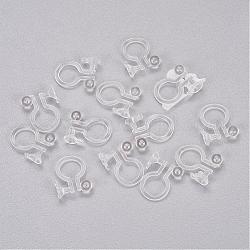 Clear Plastic Clip-on Earring Converter, for DIY Non Pierced Earring, Clear, 11.5x9x1mm, Hole: 0.8mm, about 5000pcs/bag