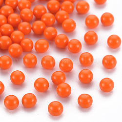 Perles acryliques opaques, sans trou, ronde, rouge-orange, 4mm, environ 1400 pcs/50 g