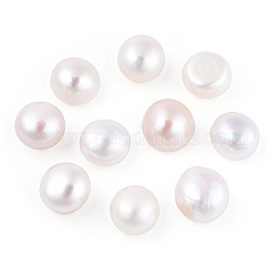 Perla perline naturali, perla d'acqua dolce coltivata, Senza Buco / undrilled, tondo, bianco crema, 10~11.5x6~9.5mm