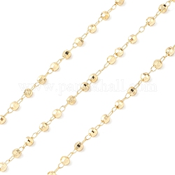 Латунные цепные цепи, с катушкой, круглые, несварные, золотые, 2x1.7x0.3 мм
