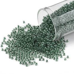 Toho perline rotonde, perline giapponesi, (1070) sottile lucentezza di cristallo foderato di verde cacciatore, 11/0, 2.2mm, Foro: 0.8 mm, circa 5555pcs/50g