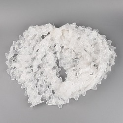 Nastro in poliestere per gioielleria, rifiniture in pizzo con finta perla e chiodo di ferro, farfalla, bianco, 2-5/8 pollice (68 mm)
