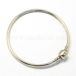 Alliage bracelet pour création de bijoux de style européen, couleur argentée, 60.5 mm (2-3/8 pouces)