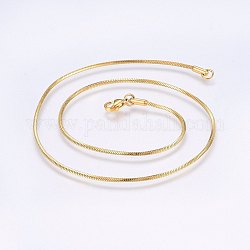 304 Stainless Steel Snake Chain Necklaces, with Lobster Claw Clasps, Golden, 15.7 inch(40cm), 1.4mm