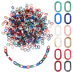 PandaHall 720pcs Acrylic Linking Rings 12 Colors Oval Curb Chain Connectors Imitation Gemstone Quick Link Connectors for Earring Necklace Making Eyeglass Purse Handbag Home Decoration, 0.7x0.4