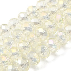 8x5~6.5mm AB Color Plated Electroplate Glass Beads Strands for Jewelry Making, Faceted Rondelle, Beige, 8x5~6.5mm, Hole: 1mm, 72pcs/strand, 16.5 inch