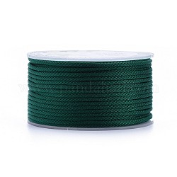 Geflochtene Polyesterschnüre, für die Schmuckherstellung Perlen basteln, grün, 2 mm, ca. 21.87 Yard (20m)/Rolle