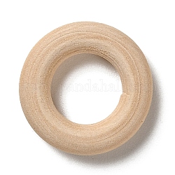 Anillos de unión de madera sin terminar, anillos de madera de macramé, redondo, burlywood, 20x5mm, diámetro interior: 10.5 mm
