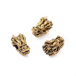 Perline in lega stile tibetano, testa di drago, oro antico, 12x7.5x8mm, Foro: 3 mm