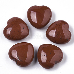 Piedras curativas de jaspe rojo natural, corazón amor piedras, piedras de palma de bolsillo para el equilibrio de reiki, 29~30x30~31x12~15mm