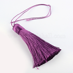 Polyester Tassel Pendant Decorations, Purple, 77~81x12~13mm