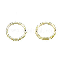 Cornici perline in ottone, telai cerchio, anello, nichel libero, vero placcato oro 14k, 10.5x10.5x2.5mm, Foro: 0.7~0.9 mm