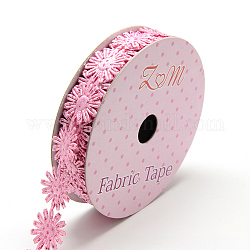 Glitter-Polyesterbänder, Blume, Perle rosa, 5/8 Zoll (17 mm), etwa 2 yards / Rolle (1.8288 m / Rolle)