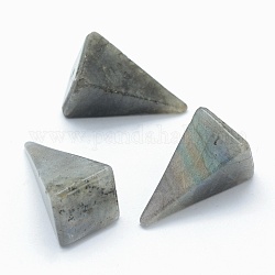 天然石ラブラドライトビーズ  コーン  ドリルなし/穴なしビーズ  三角形  25~28x14x14.5mm