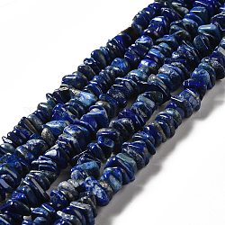 Natural Lapis Lazuli Beads Strands, Nuggets, 8x1.5mm, Hole: 1mm, about 132pcs/strand, 15.83''(40.2cm)
