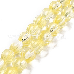 Fili di perline do vetro trasparente, lanterna, giallo, 10.5x9.5x10.5mm, Foro: 1 mm, circa 38pcs/filo, 15.24 pollice (38.7 cm)