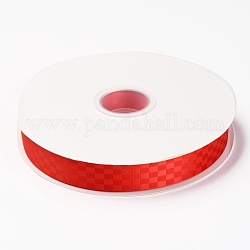 Rubans de polyester, quadrillage, pour emballage cadeau bricolage, rouge-orange, 1 pouce (26 mm), environ 100 yard/rouleau (91.44 m/rouleau)