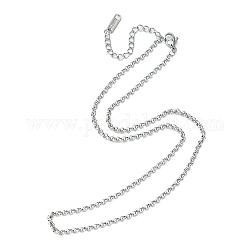 304 Rolo-Halskette aus Edelstahl für Männer und Frauen, Edelstahl Farbe, 15.67 Zoll (39.8 cm)