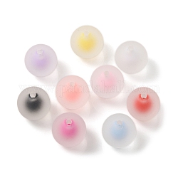 Perles acryliques transparents dépoli, Perle en bourrelet, ronde, couleur mixte, 15~15.5mm, Trou: 2mm