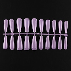 Однотонные пластиковые бесшовные накладные ногти, инструмент для маникюра для ногтей, темные орхидеи, 26~32x6~13 мм, 20 шт / комплект.