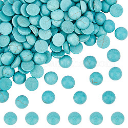 Sunnyclue 1 boîte de 200 cabochons de pierres précieuses rondes de 8 mm à dos plat bleu cabochon turquoise synthétique dôme demi-rond pierres précieuses en vrac perles cabochons sans trou pour la fabrication de bijoux bricolage bagues boucles d'oreilles