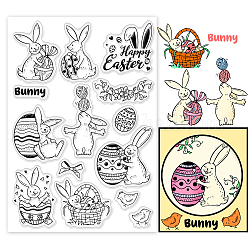 PH PandaHall Easter Clear Stamps Rabbit Wreath Egg Silicone Stamps Bunny Transparent Seal Stamps Film Frame Clear Stamp Seal for Paper Invitation Card Gift Box Photo Album Scrapbook Crafting Supplies