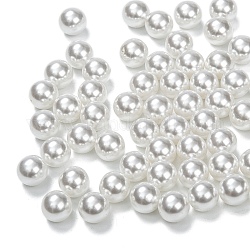 Perline di plastica abs, imitazione perla, Senza Buco, tondo, bianco, 3mm