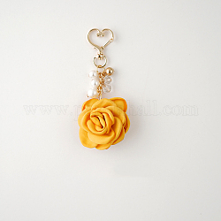 Украшения из атласной розы, с застежками-лобстерами-сердечками, оранжевые, 105 мм