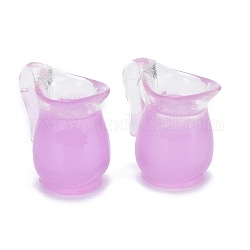 Cabujones de vidrio de jugo de macarrón de resina, con joyas de diy, lila, 18x18.5x12.5mm