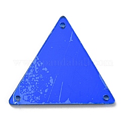 Miroir acrylique triangle coudre sur strass, accessoires de vêtements, liens multi-brins, bleu, 24.5x28x4mm, Trou: 1.2mm