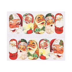 Nagelkunst-Vollabdeckungsaufkleber der Weihnachtsserie, gemischte Weihnachtsmann-Schneemann-Hirsch-Nagelkunstverpackung, für frauen mädchen winter nägel dekorationen, Farbig, 6.2x5.4 cm
