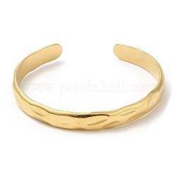 Bracelets de manchette en 304 acier inoxydable, bracelets ouverts ondulés pour femmes, véritable 18k plaqué or, diamètre intérieur: 2-1/4x1-7/8 pouce (5.8x4.9 cm), 9mm