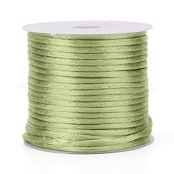 Corde de nylon, cordon de rattail satiné, pour la fabrication de bijoux en perles, nouage chinois, vert jaune, 1.5mm, environ 16.4 yards (15 m)/rouleau
