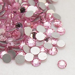 Vidrio de espalda plana Diamante de imitación, Grado A, espalda plateada, facetados, semicírculo, rosa luz, ss5, 1.7~1.8mm, 1440 unidades / bolsa