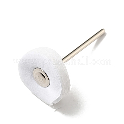 Multifunctional Flat Round Head Cloth Polishing Bits, Mandrel Mounted Grinding Buffing Accessories, with Iron Axis, for Metal, Jade, Glass, Jewelry, White, 4.15x0.2cm